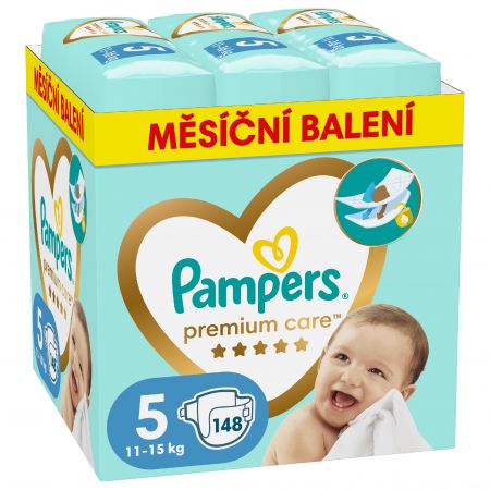 Pampers Premium Care Monthly Box - plenky vel. 5 (11-16 kg), 148 ks