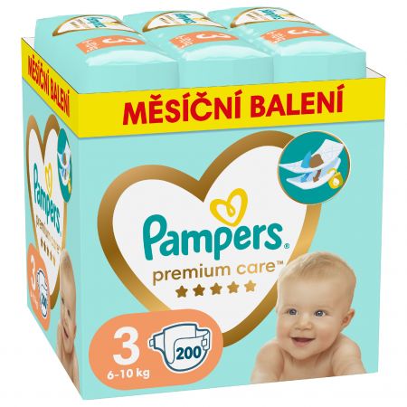 Pampers Premium Care Monthly Box - plenky vel. 3 (6-10 kg), 200 ks