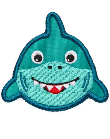 Dětský odznáček na suchý zip Affenzahn Velcro badge Shark - petrol