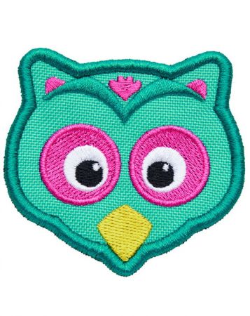 Dětský odznáček na suchý zip Affenzahn Velcro badge Owl - turquoise
