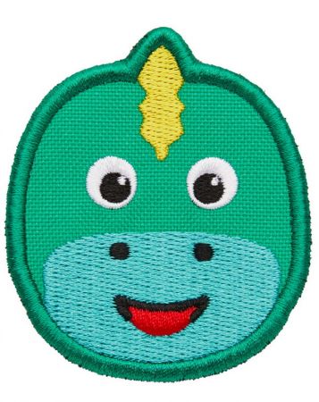Dětský odznáček na suchý zip Affenzahn Velcro badge Dino - turquoise