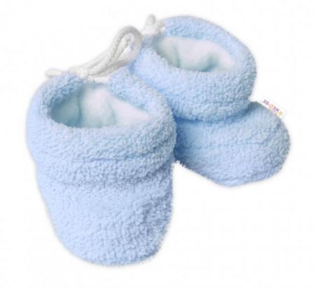 Kojenecké froté botičky/capačky Baby Nellys - modré, 3 - 6m, 62-68 (3-6m)