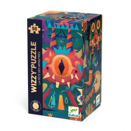 DJECO Puzzle metalické Monster party - 50 dílků