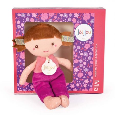 Doudou Jolijou Paris Doudou Jolijou Panenka Mia 16 cm fuchsia