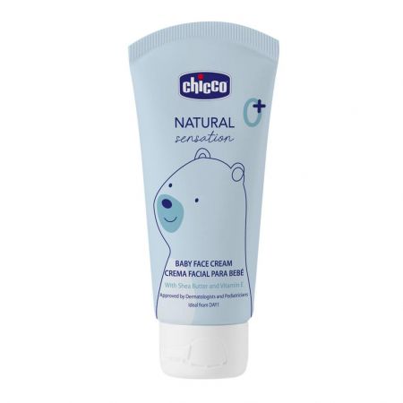 CHICCO Krém na dětskou tvář Natural Sensation s bambuckým máslem a vitaminem E 50ml, 0m