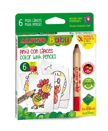 KIK ALPINO BABY Silné pastelky 6 barev KX6057