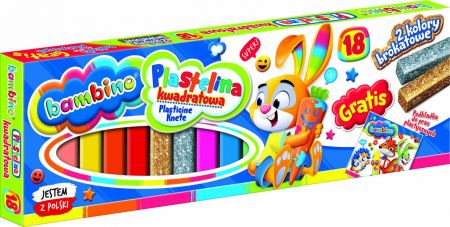 KIK BAMBINO Plastelínový čtverec 18 barev KX5482