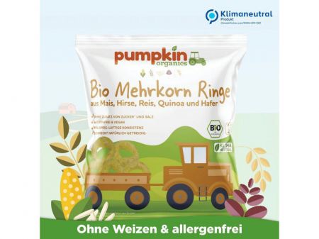 Pumpkin Organics BIO Vícezrnné kroužky 20 g 8 m+