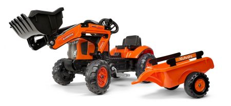 FALK Traktor šlapací 2065AM Kubota s nakladačem a vlečkou