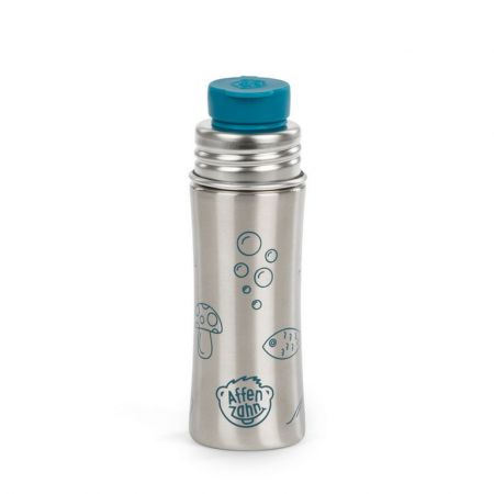 Dětská nerezová láhev Affenzahn Stainless Steel Drinking Bottle Shark - silver petrol