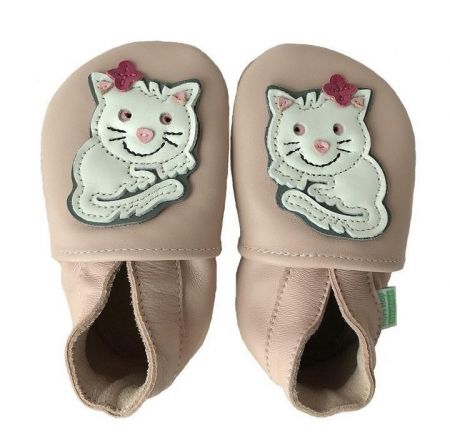 Hopi Hop Kožené capáčky Barefoot Vel. XXL (2-3 roky) KOČIČKA BIBI