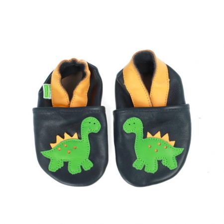 Hopi Hop Kožené capáčky Barefoot Vel. XL (18-24 měs.) Dino