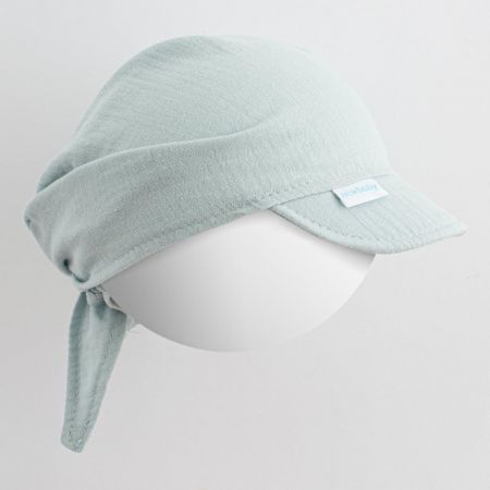 Dětský letní mušelínový šátek s kšiltem New Baby Soft dress mátová Dle obrázku 74 (6-9m)