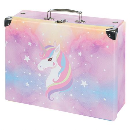 BAAGL Skládací školní kufřík Rainbow Unicorn, kování