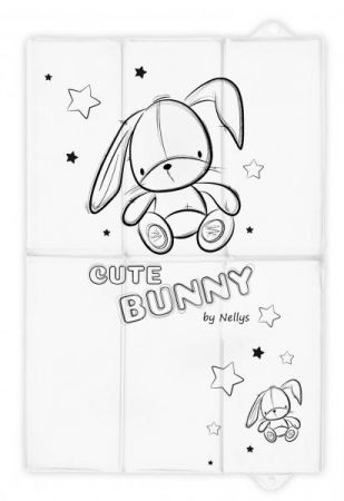 Cestovní přebalovací podložka, měkka, Cute Bunny, Nellys, 60x40cm, bílá