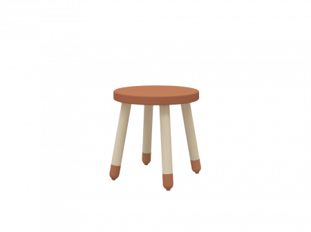 Flexa dřevěná židle bez opěradla pro děti červená Dots 8210047120 Masivní dub
