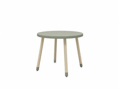 Flexa dřevěný kulatý stůl pro děti šedý Dots 8250103132 Masivní dřevo