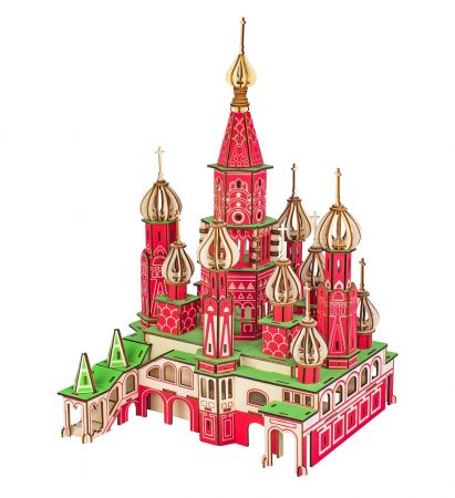 Woodcraft construction kit | Woodcraft Dřevěné 3D puzzle Chrám Vasila Blaženého barevný DS87095183