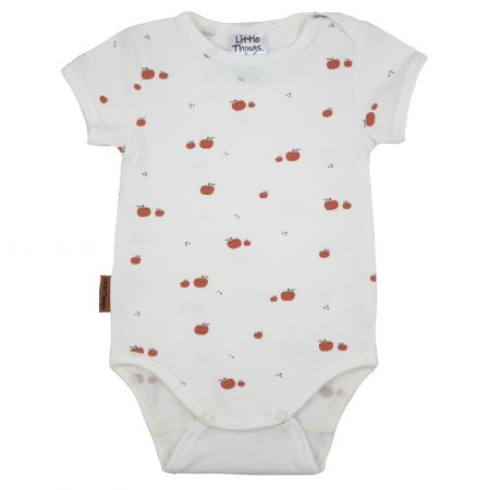 smetanové bavlněné bodýčko s jablíčky - 9-12kg