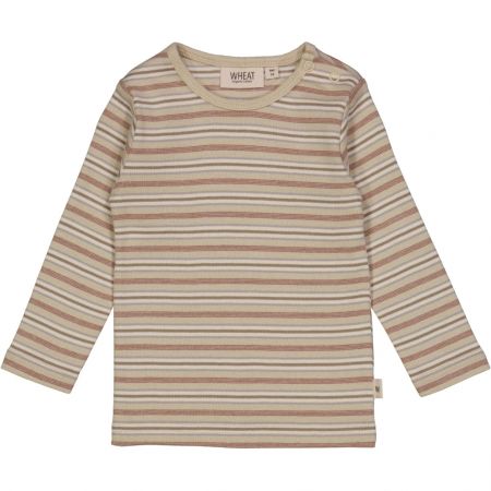 Wheat kojenecké tričko s dlouhým rukávem 6151 - dusty stripe Velikost: 92 Biobavlna