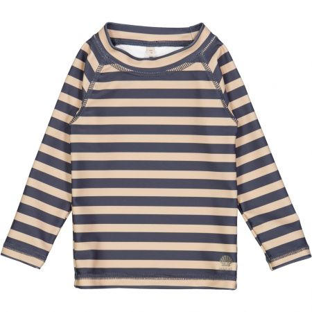 Wheat kojenecké plavecké tričko s dlouhým rukávem Dilan 5710 - ink stripe Velikost: 80 UV 40+/UPF 40+
