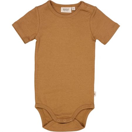 Wheat kojenecké body s krátkým rukávem 9129 - caramel Velikost: 62 Bavlna, modal