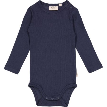 Wheat kojenecké body s dlouhým rukávem 9107 - midnight Velikost: 74 Bavlna, modal