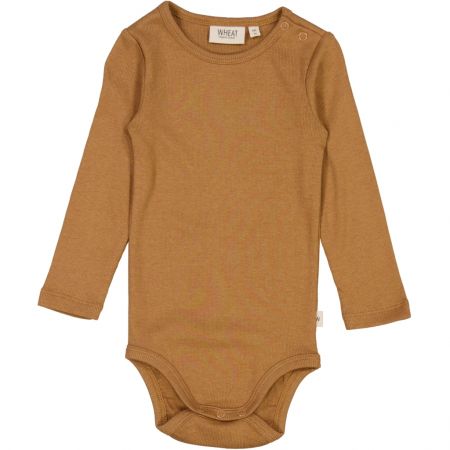 Wheat kojenecké body s dlouhým rukávem 9107 - caramel Velikost: 62 Bavlna, modal