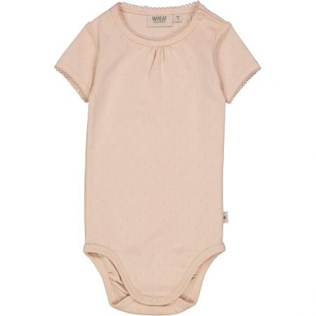 Wheat kojenecké body s krátkým rukávem 9122 - rose dust Velikost: 74 Biobavlna