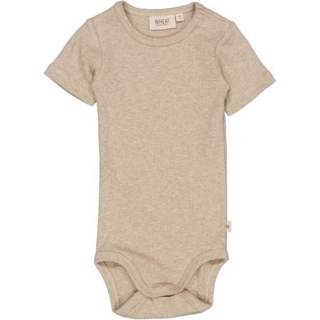 Wheat kojenecké body s krátkým rukávem 9129 - cappuccino melange Velikost: 68 Bavlna