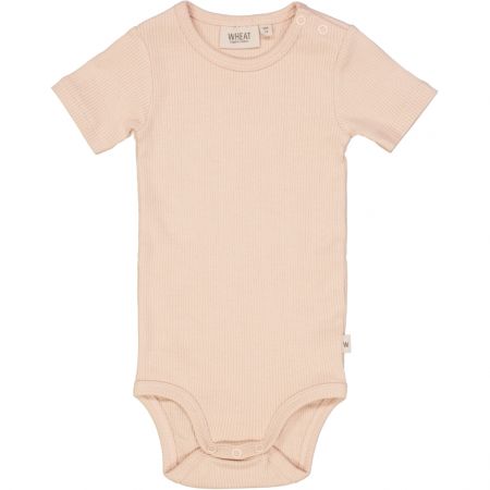 Wheat kojenecké body s krátkým rukávem 9129 - rose dust Velikost: 62 Bavlna