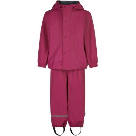 Mikk-Line souprava do deště se šlemi 33145 Fuchsia Red Velikost: 98 Voděodolné, reflexní prvek