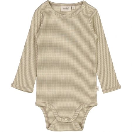 Wheat kojenecké body s dlouhým rukávem 9104 - warm stone stripe Velikost: 62 Bavlna