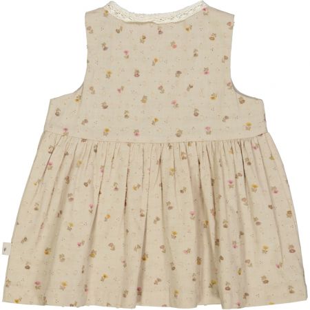 Wheat kojenecké šaty bez rukávů Josephine 5212 - fossil flowers dot Velikost: 86 Biobavlna