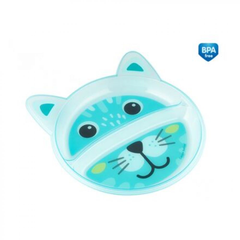 Canpol babies talíř Kočka modrý