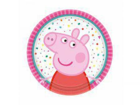 Amscan  EKO Talířky papírové - Prasátko Pepina 18 cm, 8 ks