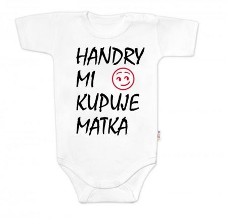 Body krátký rukáv Handry mi kupuje matka, Baby Nellys, bílé, vel. 68, 68 (3-6m)