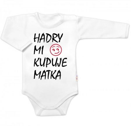 Body dlouhý rukáv Hadry mi kupuje matka, Baby Nellys, bílé, vel. 80, 80 (9-12m)