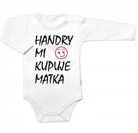 Body dlouhý rukáv Handry mi kupuje matka, Baby Nellys, bílé, vel. 86, 86 (12-18m)