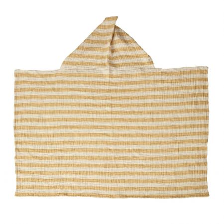 Quax mušelínová osuška s kapucí Stripes šafránová