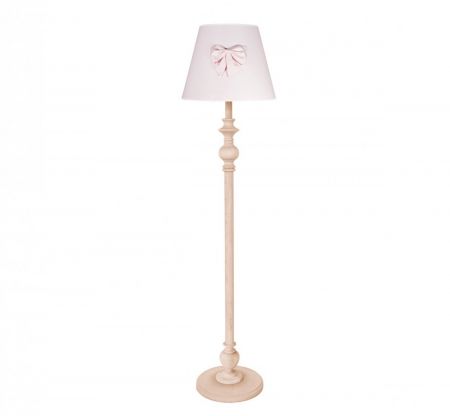 Caramella Baby Pink stojací lampa s dřevěnou ozdobnou nohou růžová