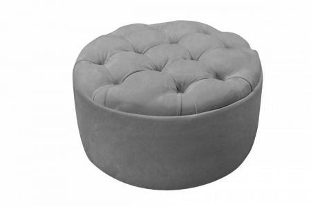 Caramella Anthracite Gloss prošívaná taburetka antracitová