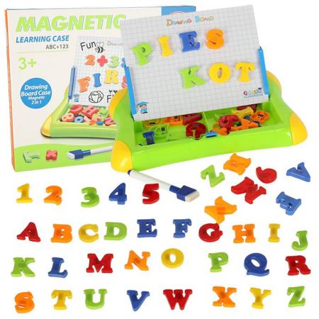 KIK Magnetická tabule pro výuku čísel a písmen zelená KX4677_1