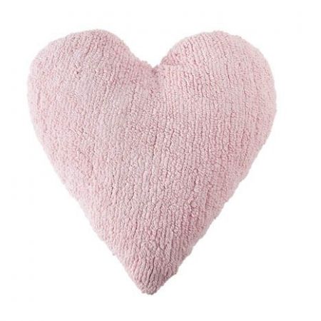 Lorena Canals Heart pletený dekorační polštář růžový