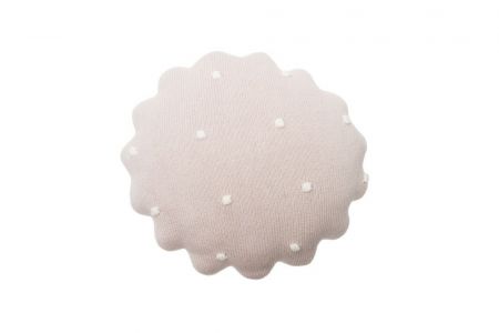 Lorena Canals Round Biscuit pletený dekorační polštář růžový
