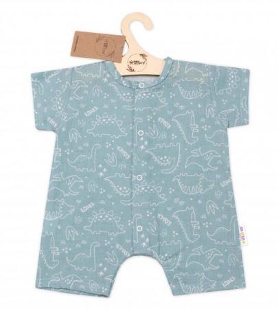 Body s nohavičkami, mušelín, Dino, Baby Nellys, mátové, vel. 80, 80 (9-12m)