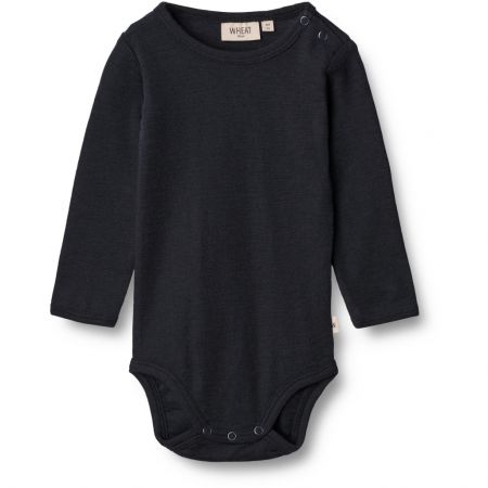 Wheat vlněné kojenecké body s dlouhým rukávem 9115 - 1432 navy Velikost: 92 Vlna Merino