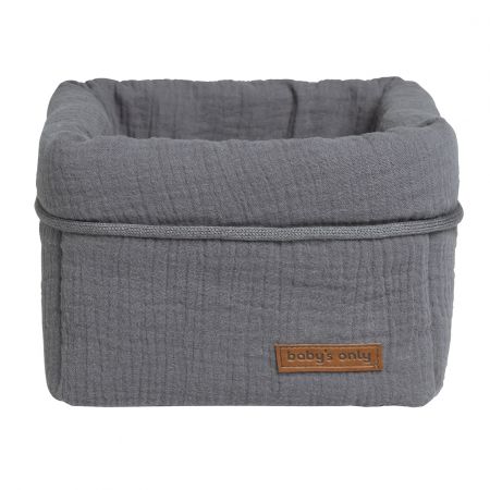 Baby's only bavlněný odkládací košík Breeze antracitový