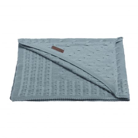 Baby's only pletená deka s kapucí Cable tmavě zelená