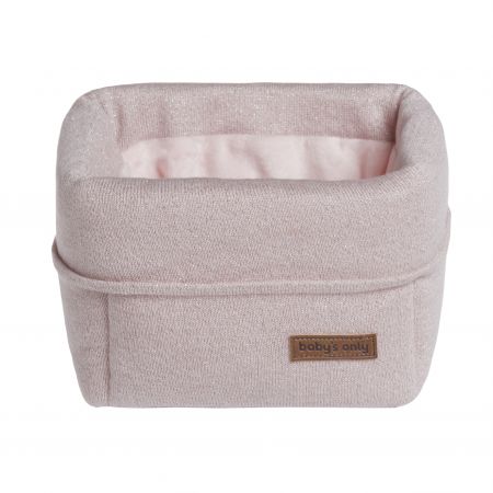 Baby's only pletený odkládací košík Sparkle stříbrno růžový